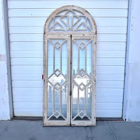 Pair of French Doors with Arched Transom