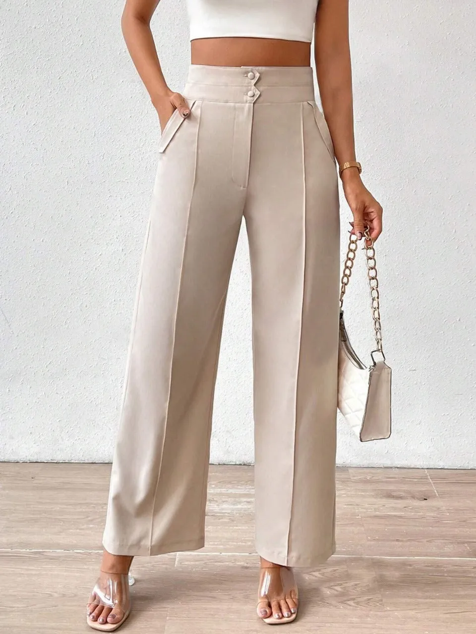 Parien High Waist Wide Leg Suit Pants