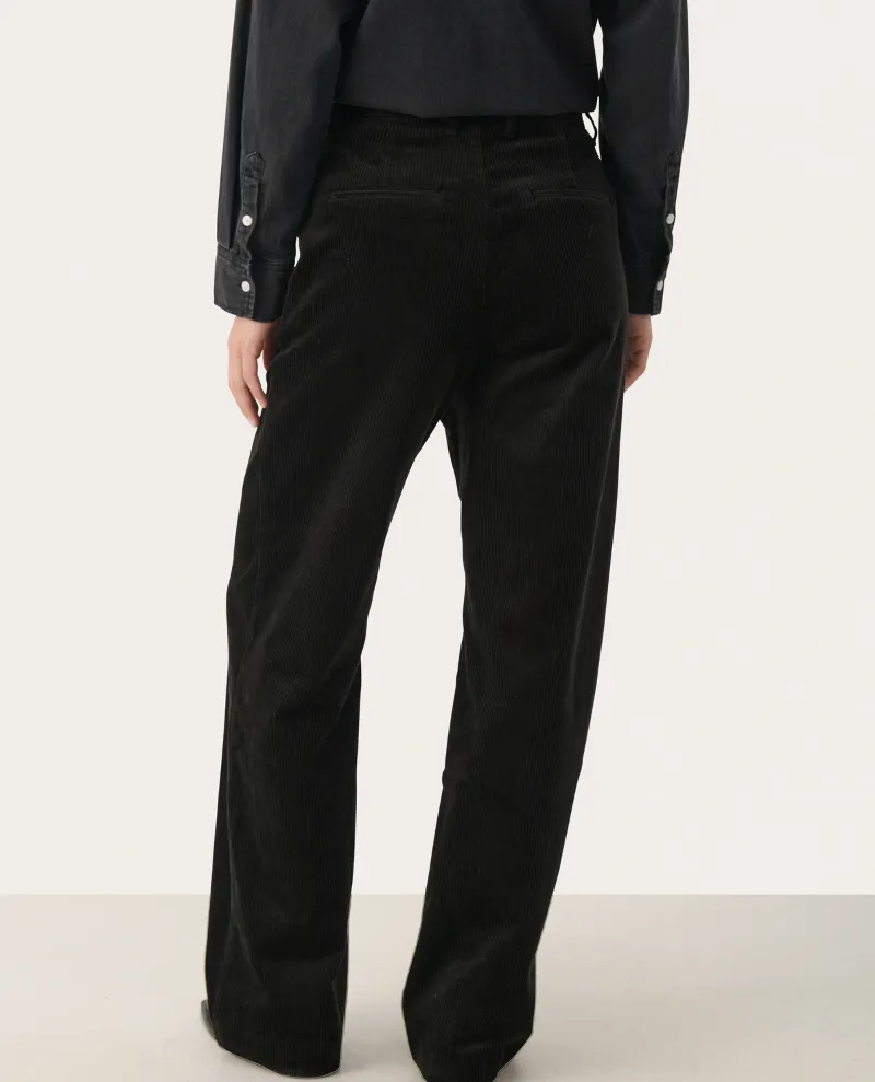 Part Two Clarisse Black Wide Cord Trousers