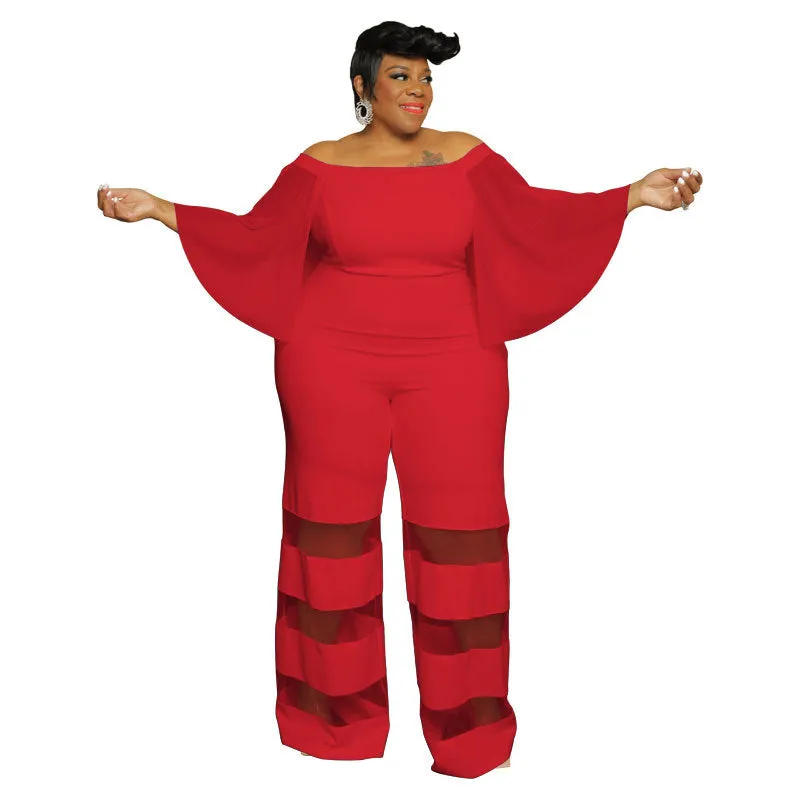 Plus Size Women Clothes Supply Sexy Contrast Color Jumpsuit Source