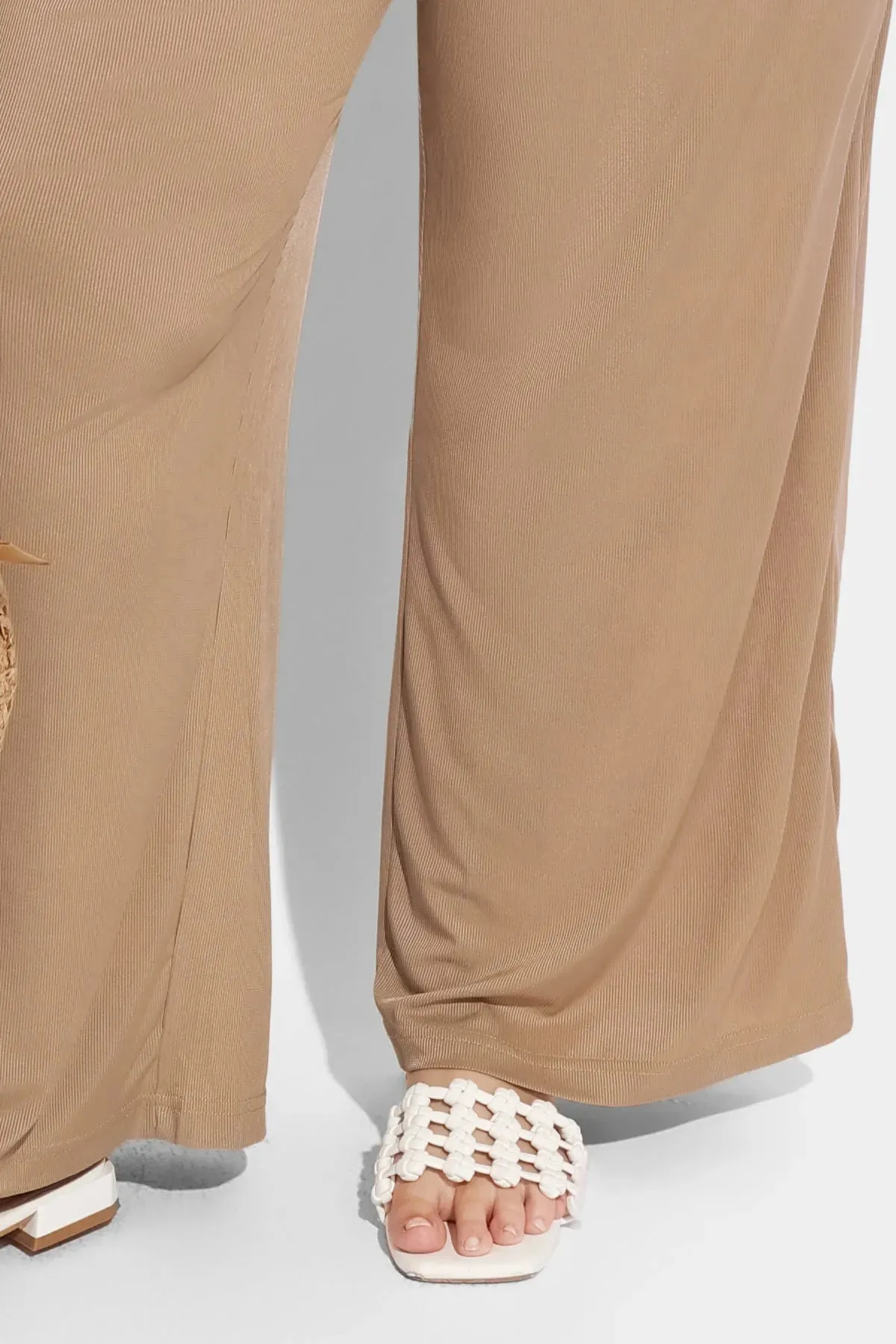 Pocket Solid Drawstring High Waist Wide Leg Pants