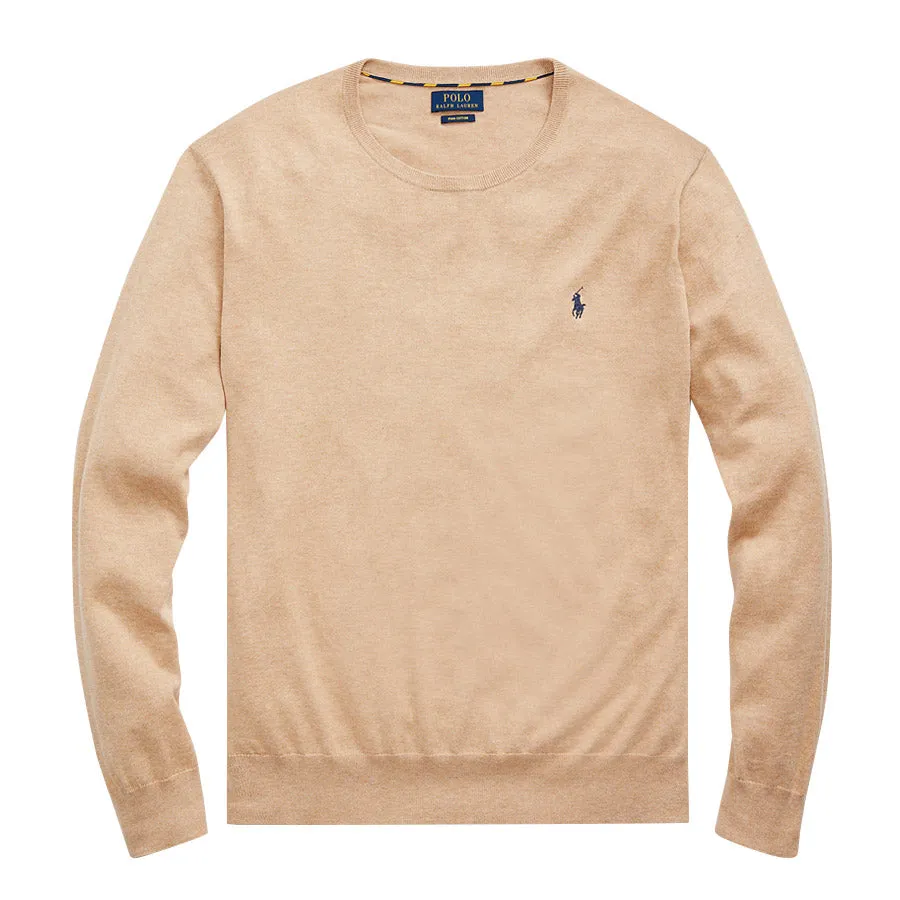 Polo Ralph Lauren - Slim Fit Cotton Jumper in Brown Heather