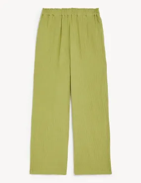 Pure Cotton Wide Leg Trousers