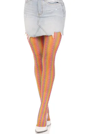 Rainbow Crochet Net Tights