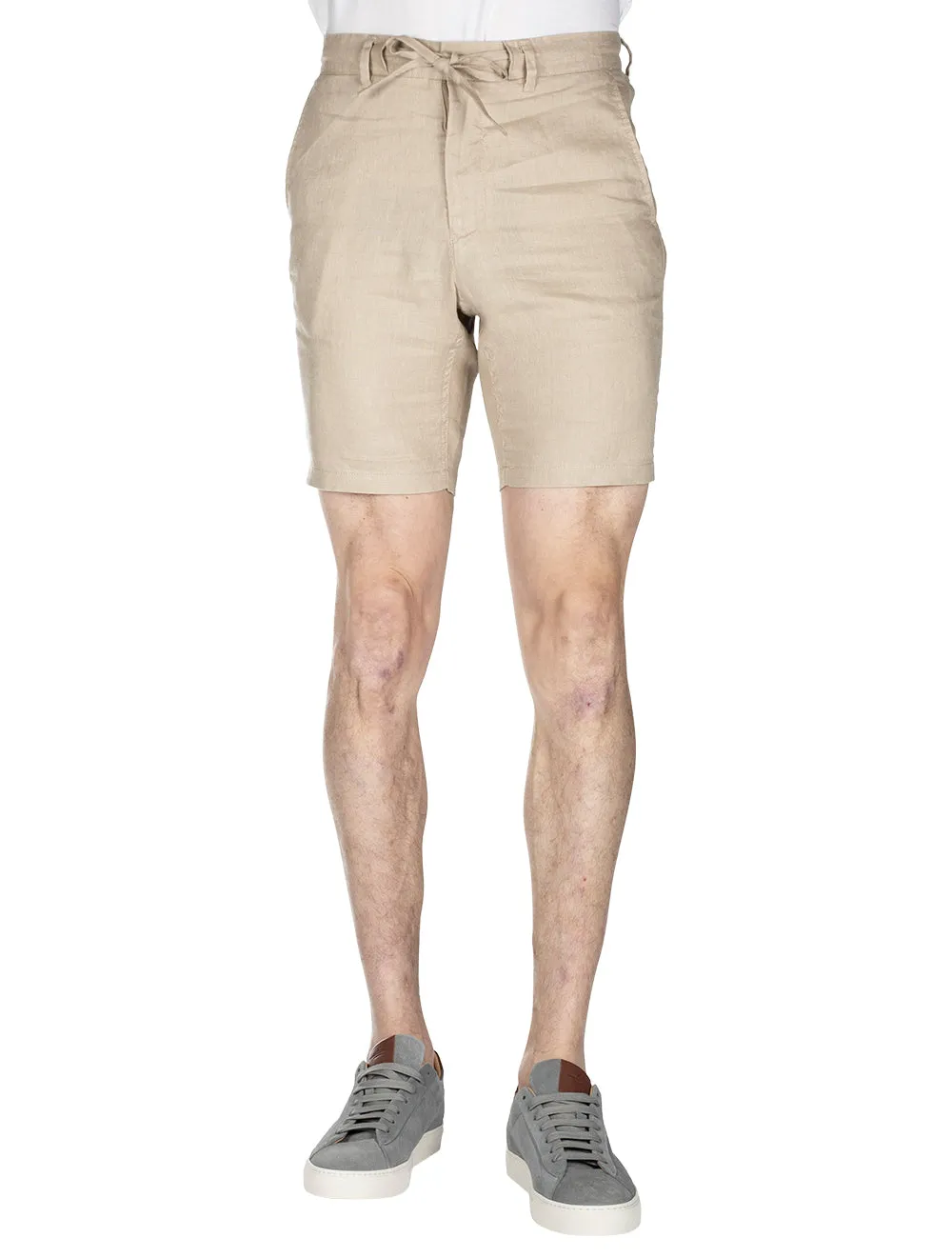 Relaxed Linen Drawstring Shorts Dry Sand