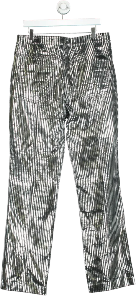 Remain Silver Metallic Trousers UK 14