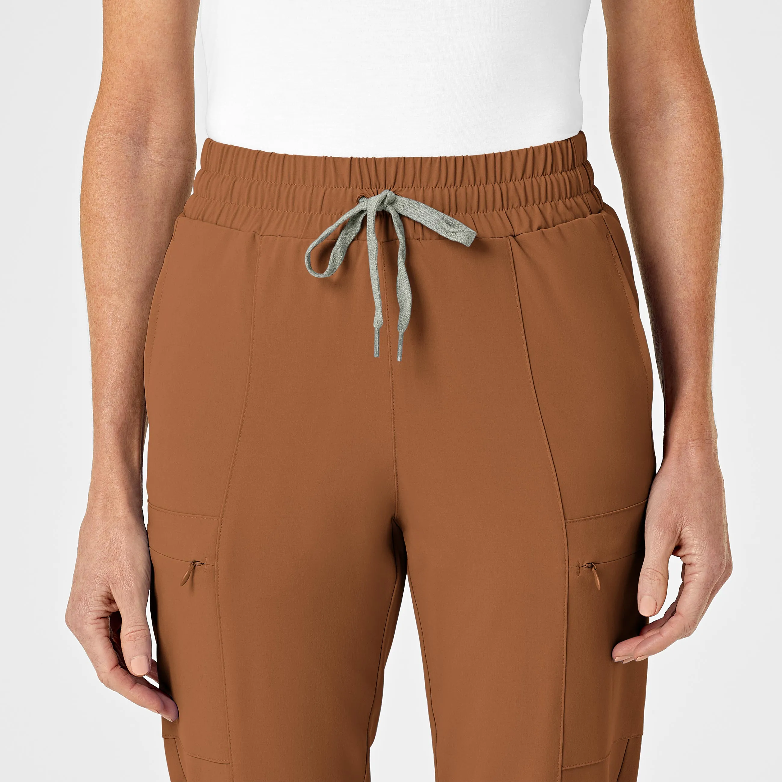 RENEW Women's High Waist Slim Leg Scrub Pant - Chai