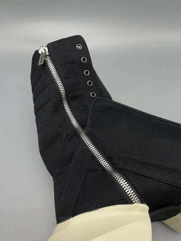 Rick Owens Black High-Top Canvas Boots