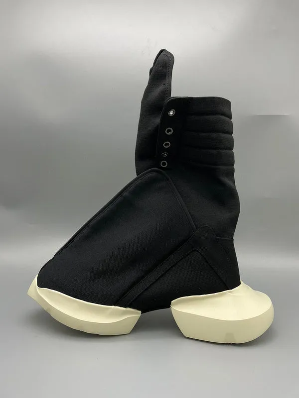 Rick Owens Black High-Top Canvas Boots