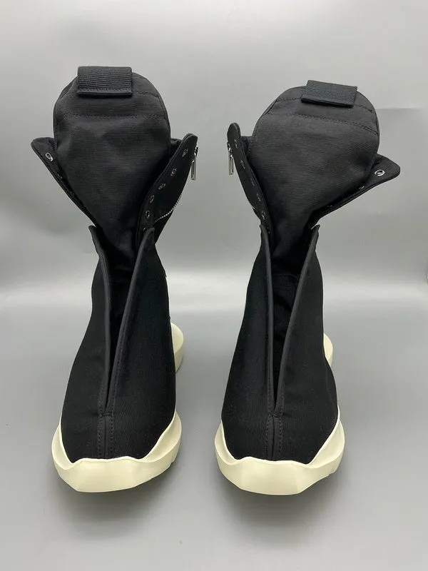 Rick Owens Black High-Top Canvas Boots