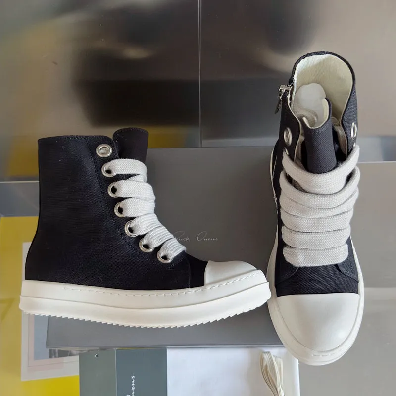 Rick Owens Black High-Top Sneakers