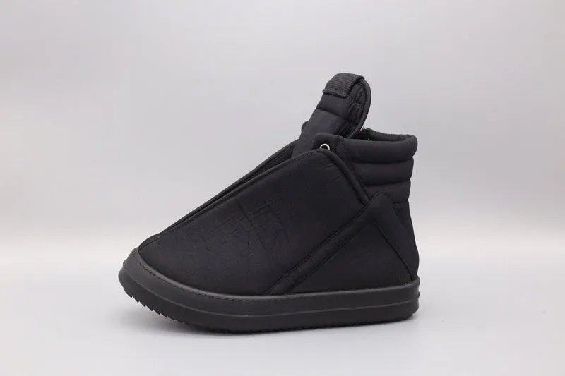 Rick Owens Black High-Top Wrap Sneakers