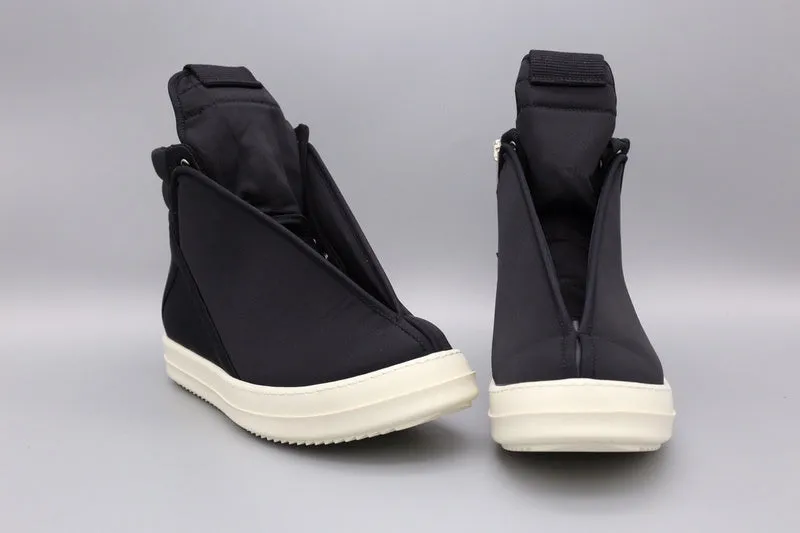 Rick Owens Black Wrap-Around High-Top Sneakers