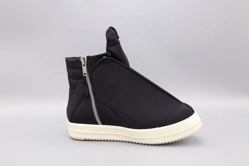 Rick Owens Black Wrap-Around High-Top Sneakers