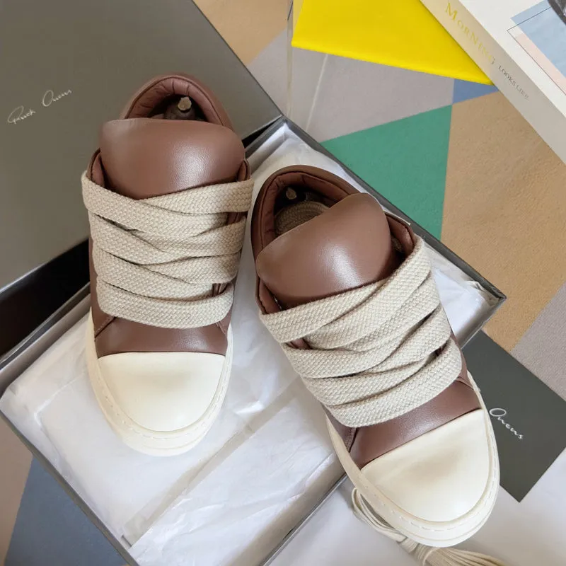 Rick Owens Brown Low-Top Sneakers