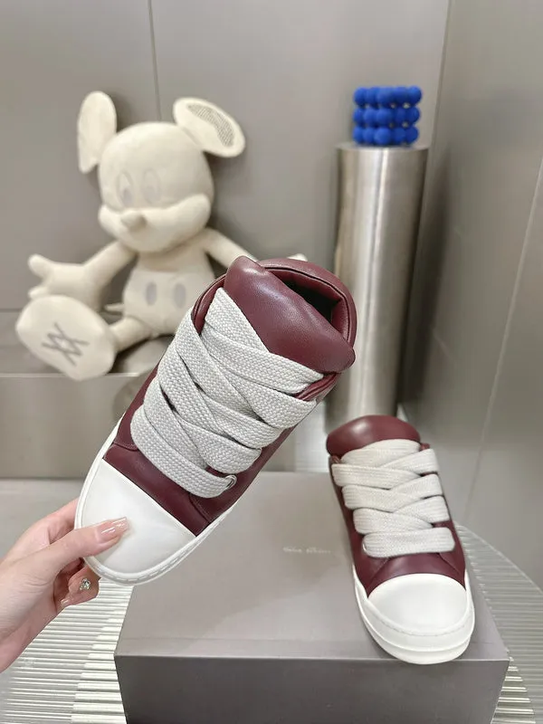 Rick Owens Burgundy Low-Top Sneakers