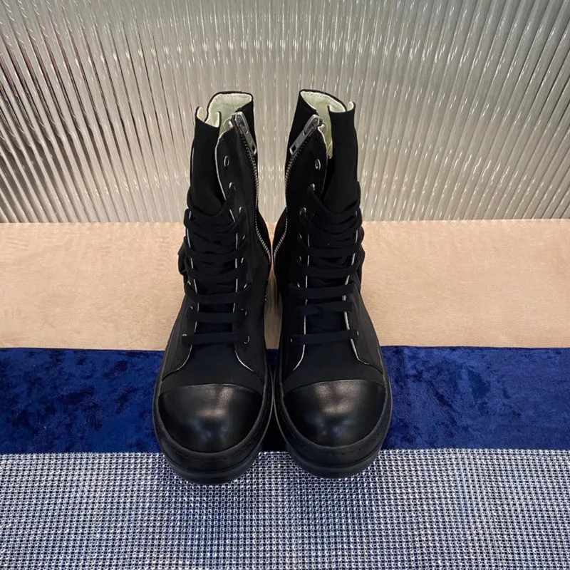 Rick Owens High-Top Nylon Boots - All Black