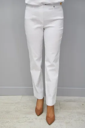 Robell Marie White Trousers Petite 29" - 51412 5499 10K