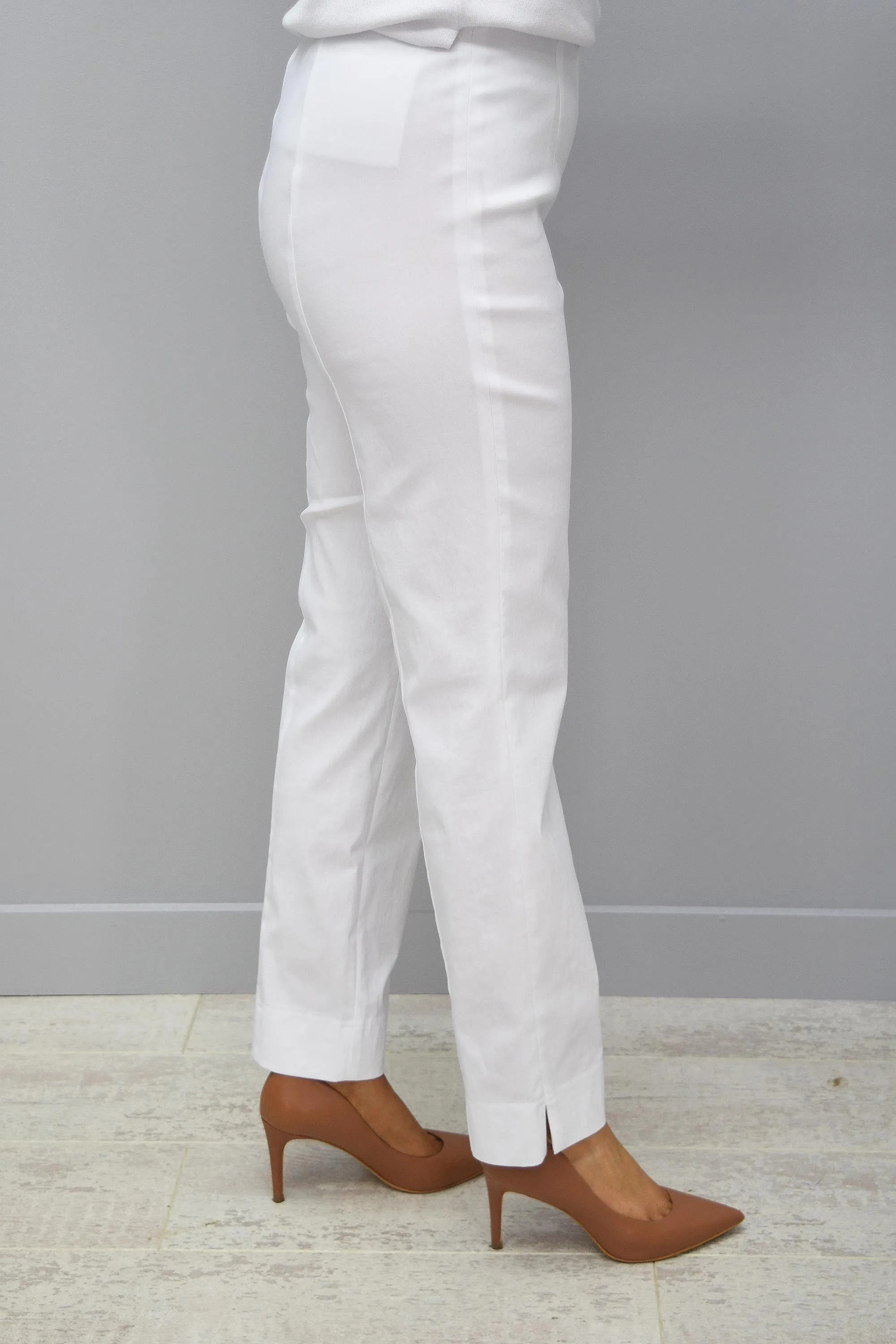 Robell Marie White Trousers Petite 29" - 51412 5499 10K