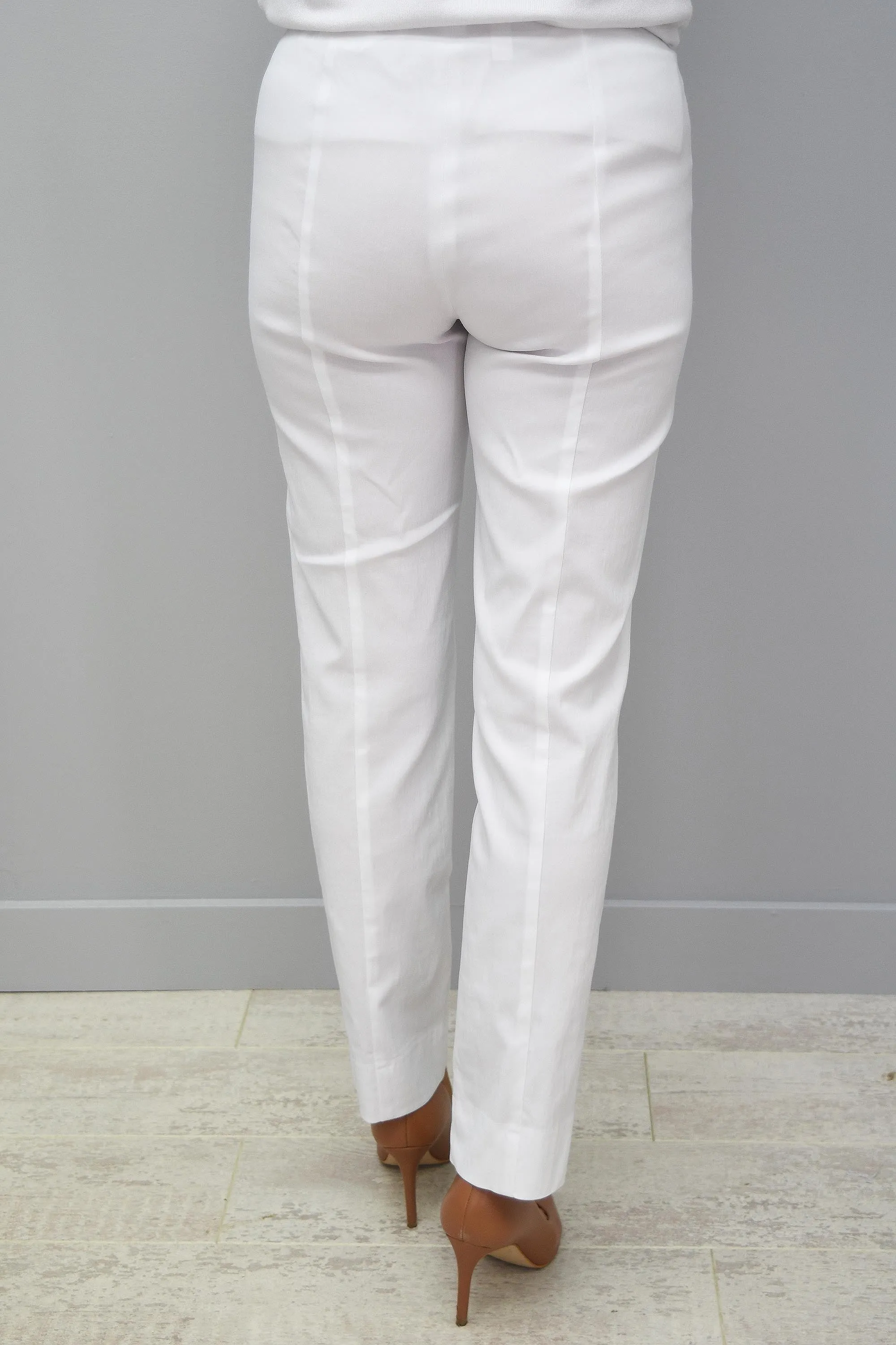 Robell Marie White Trousers Petite 29" - 51412 5499 10K