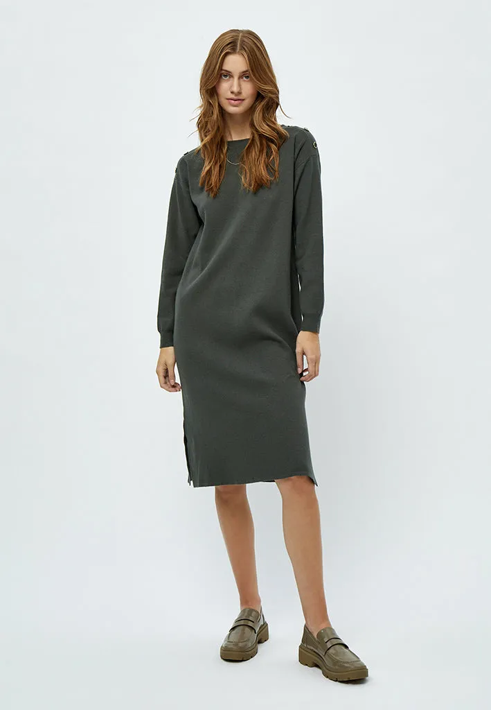 Rosalia Boat Neck Dress - Beluga Green