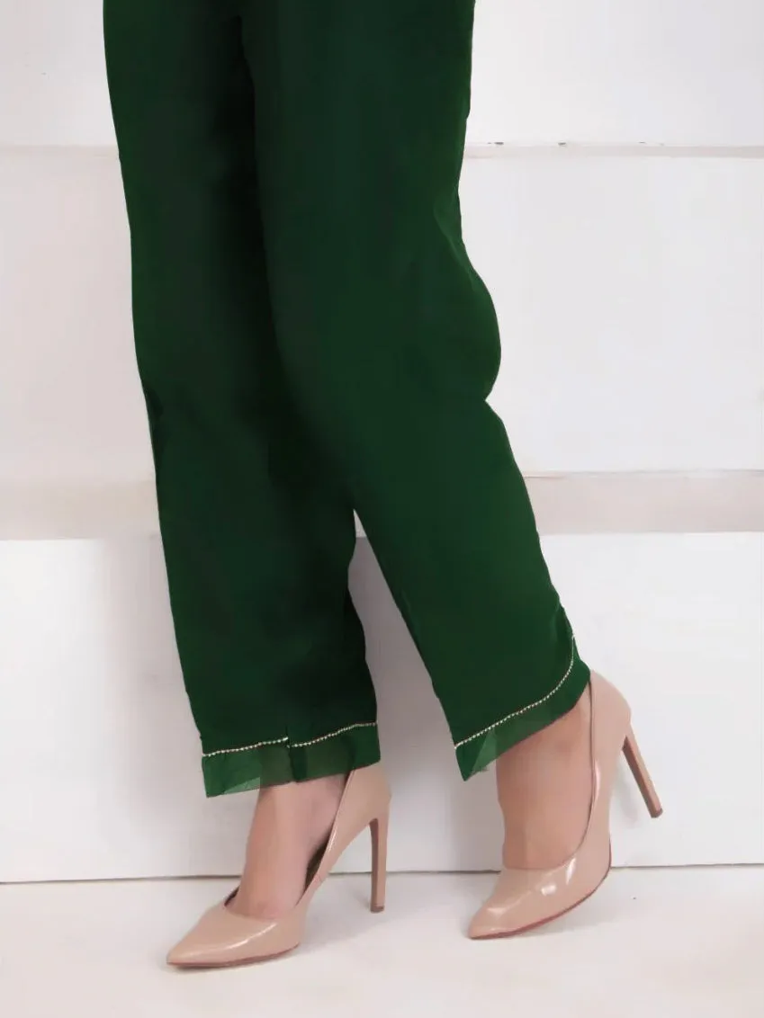 Sadabahar Viscose Silk Trouser - Green