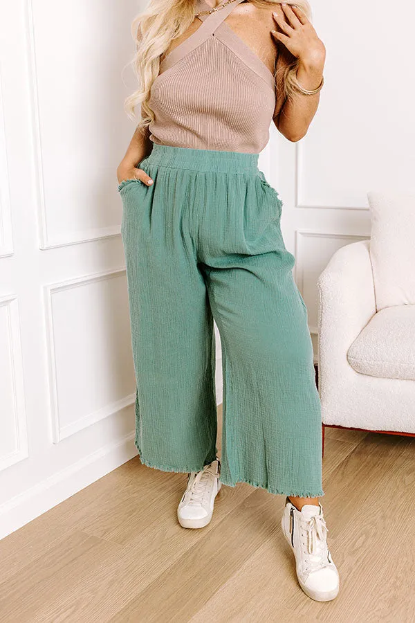 Sandy Coast High Waist Pants in Light Teal Curves