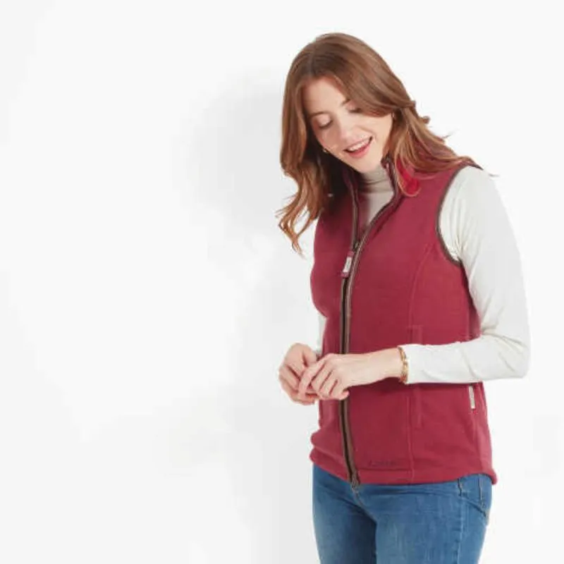 Schoffel Ladies Lyndon Fleece Gilet - Pomegranate