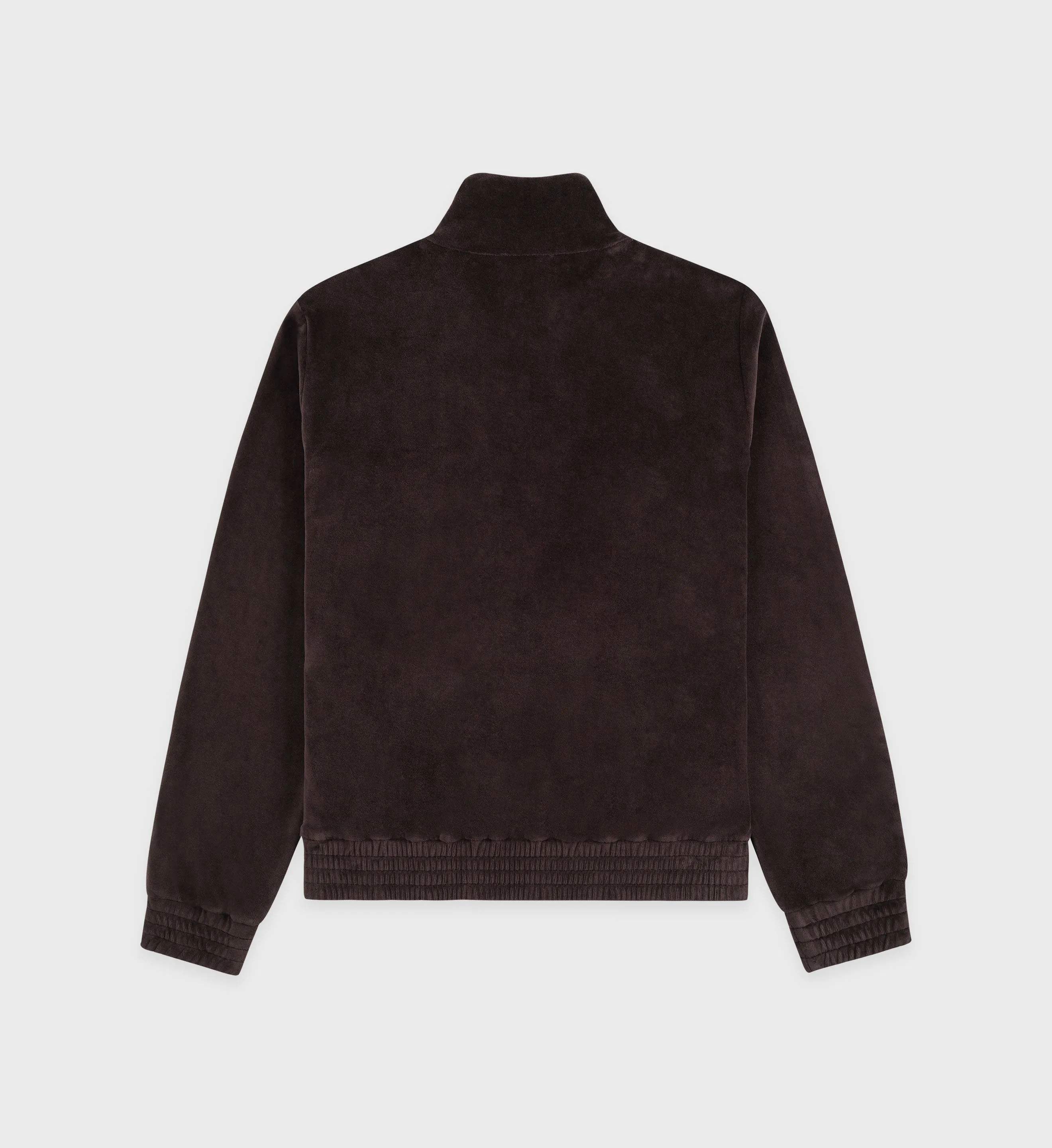 Script Velour Track Jacket - Chocolate/Cream