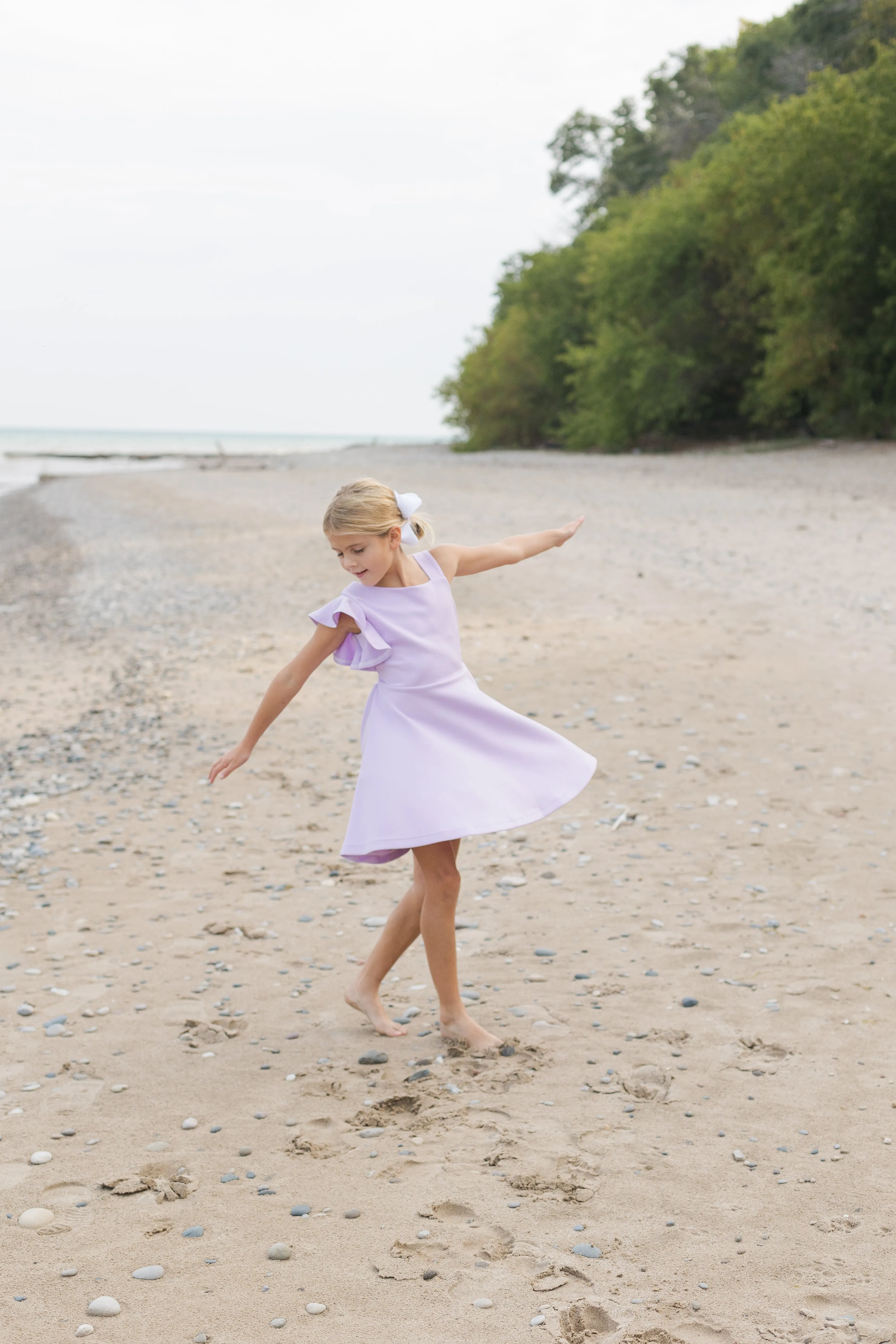 Scuba Knit Dress with Flutter Sleeve