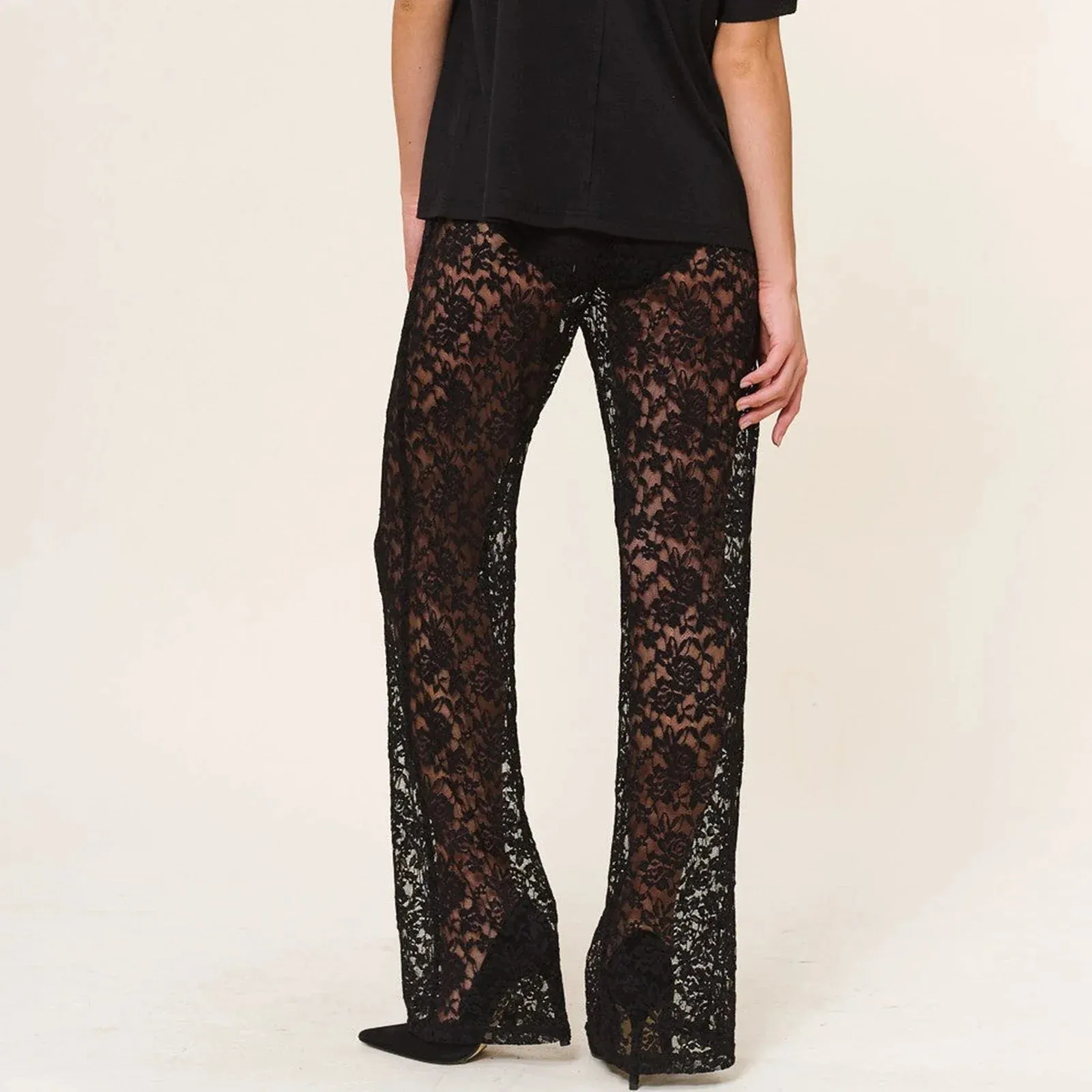 Sexy Sheer Lace Transparent Pants for Halloween