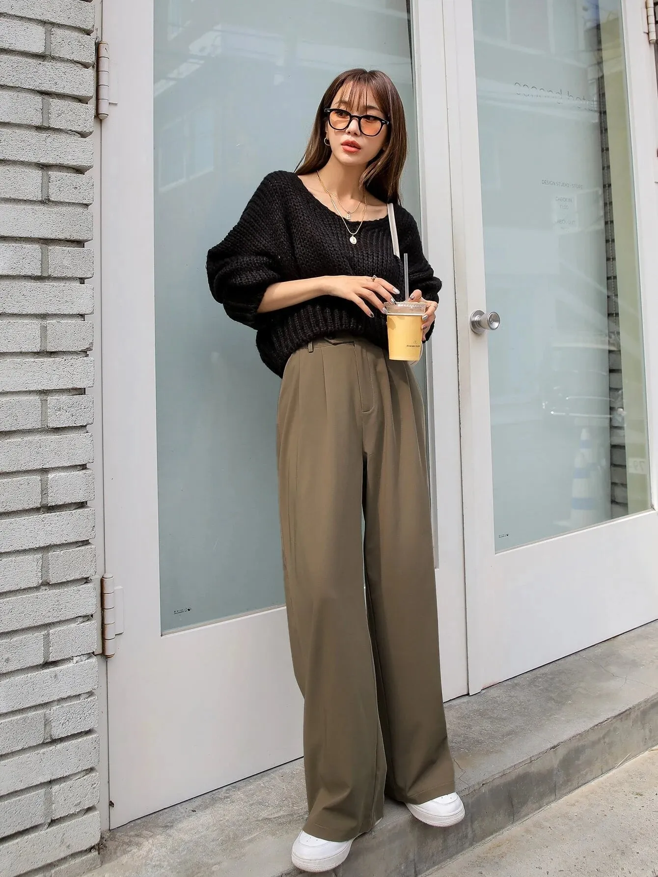 SHEIN DAZY High Waist Fold Pleated Pants