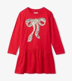 Shimmer Holiday Bow Party Dress | Hatley