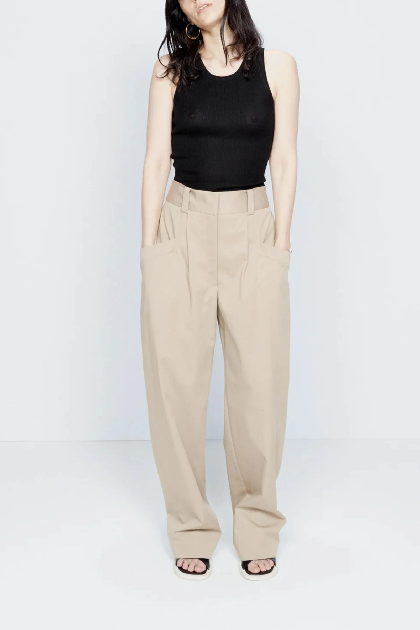 Side Pocket Organic-cotton Straight Leg Trousers