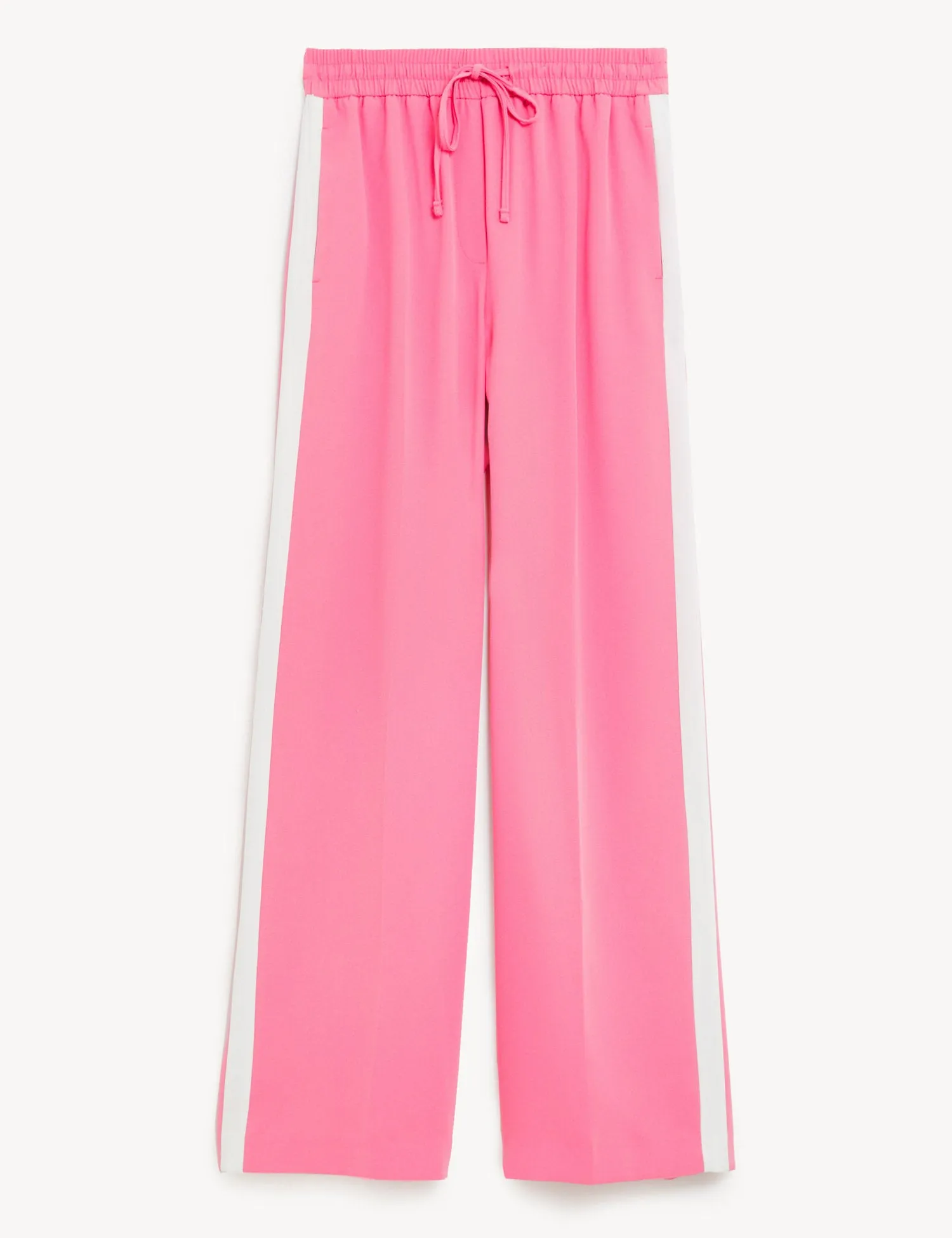 Side Stripe Drawstring Wide Leg Trousers