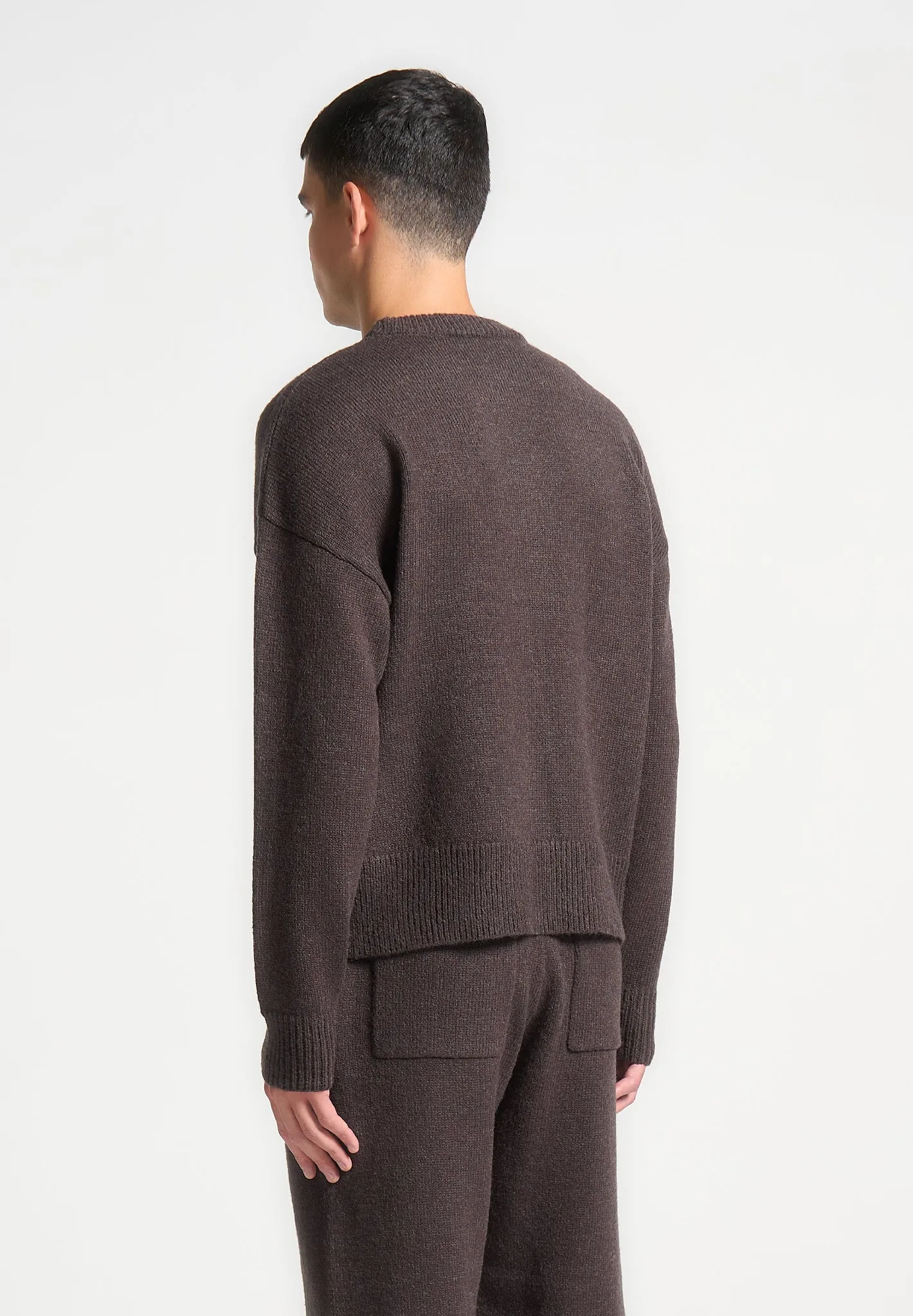 Signature Mohair-Blend Crewneck Jumper - Brown