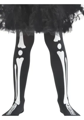 Skeleton Tights, Child, Black