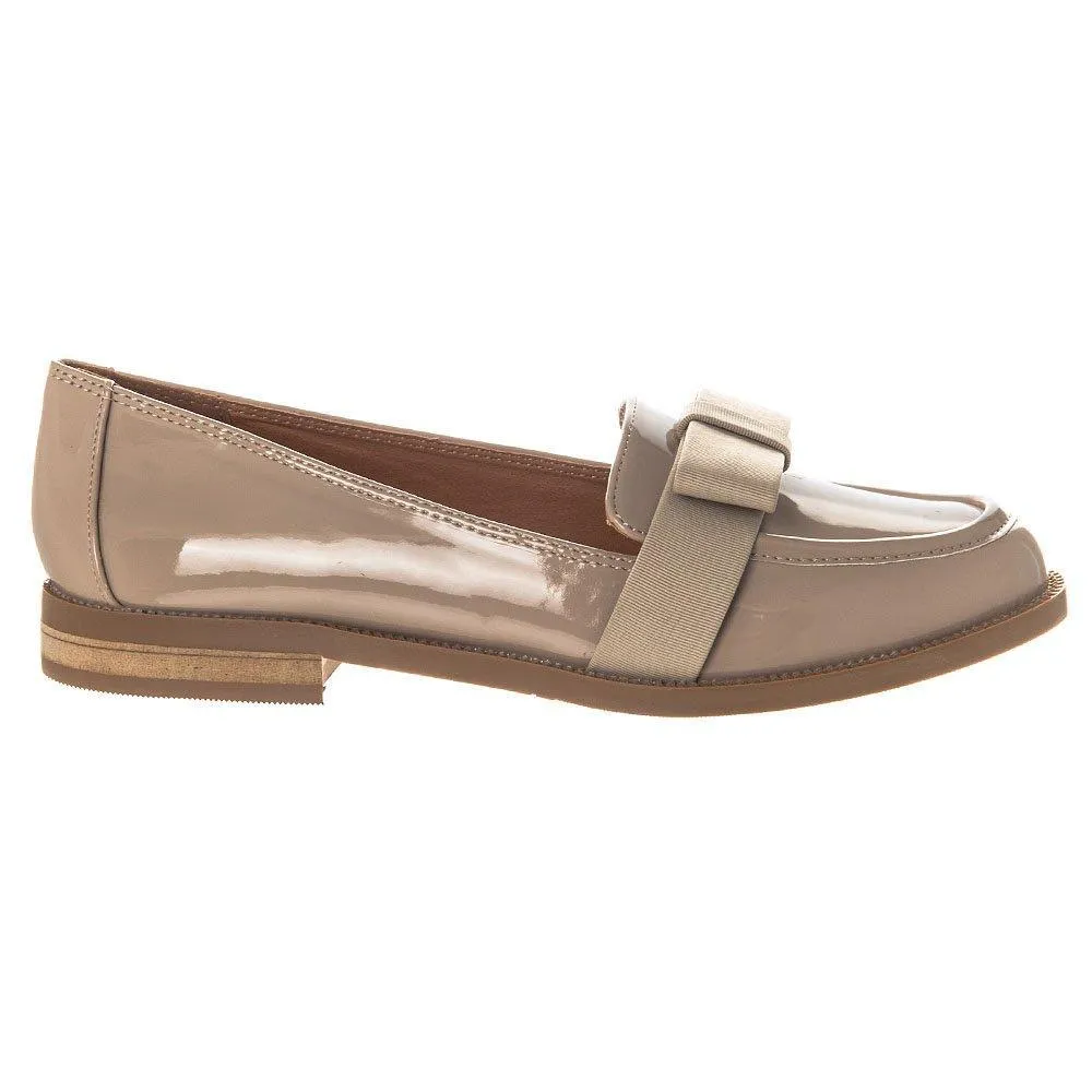 Snickers Flat Block Heel Classic Loafer Fabric Bow