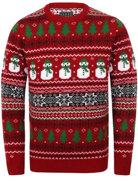 Snow Paper Novelty Christmas Jumper In Christmas Red - Season's Greetings