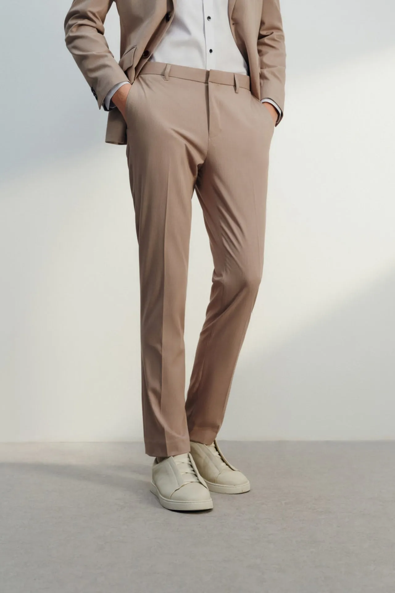 Soft Touch Multi-Way Stretch Slim Fit Twill Suit Pants