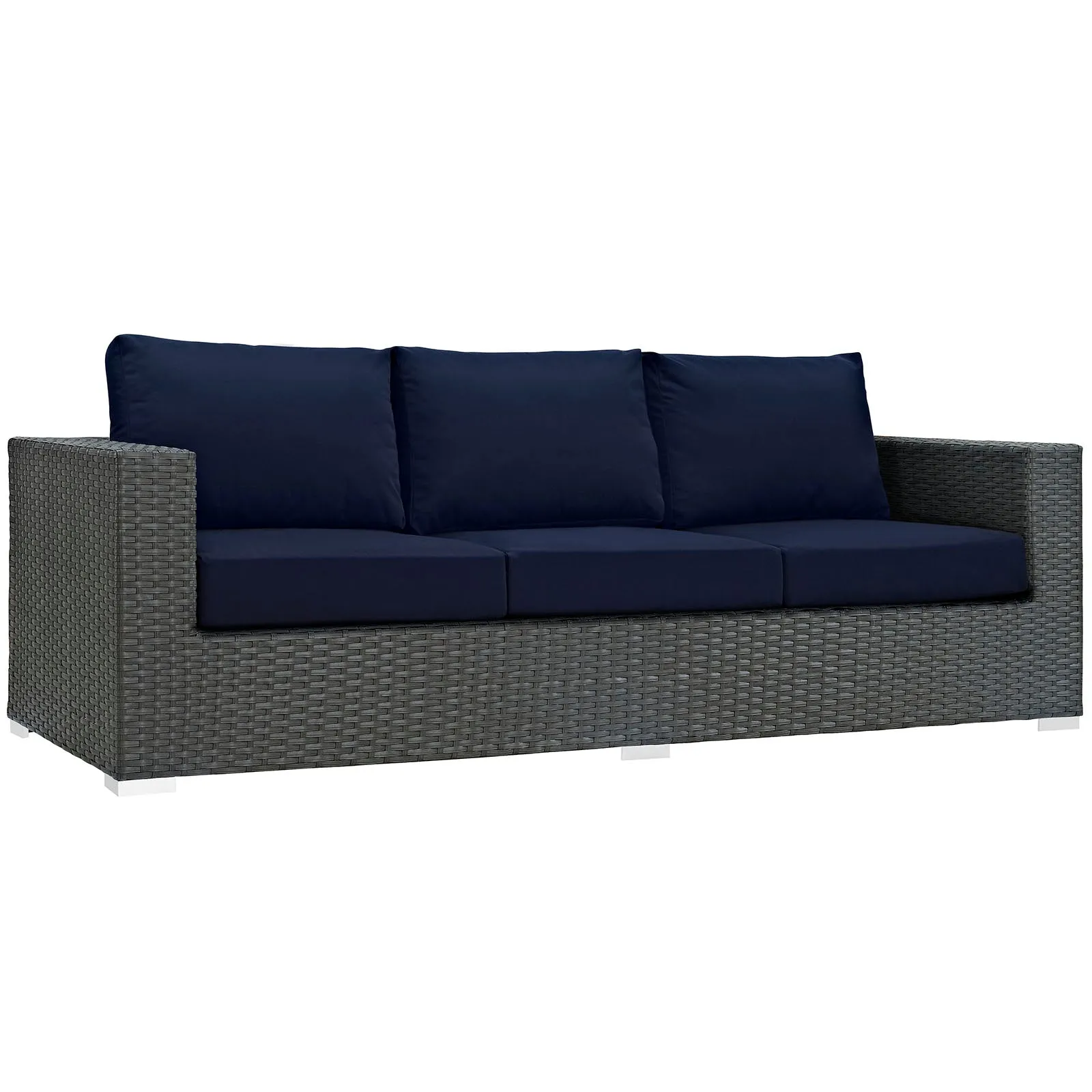 Sojourn 3 Piece Outdoor Patio Sunbrella® Sectional Set Canvas Navy EEI-1889-CHC-NAV-SET