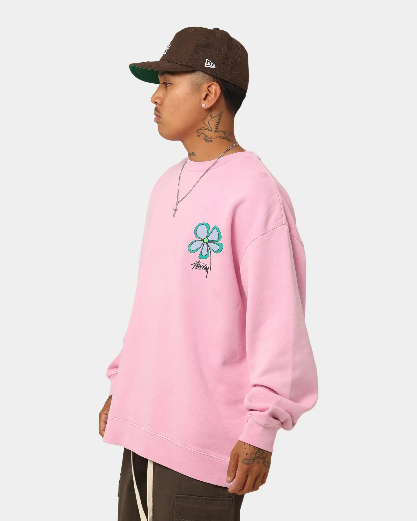 Stussy Pigment Flower 50/50 Crewneck Pigment Candy Pink