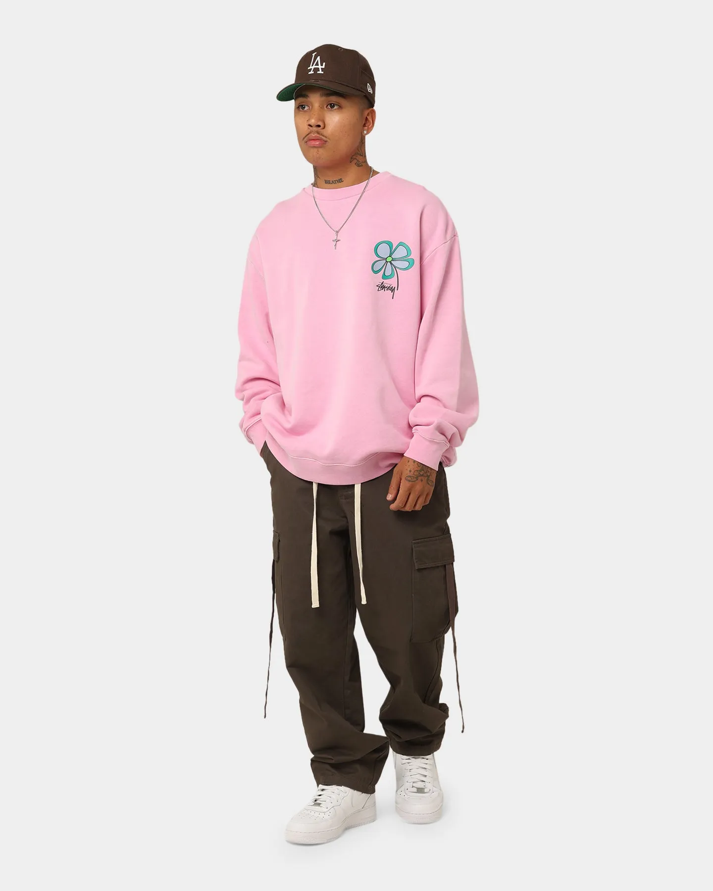 Stussy Pigment Flower 50/50 Crewneck Pigment Candy Pink