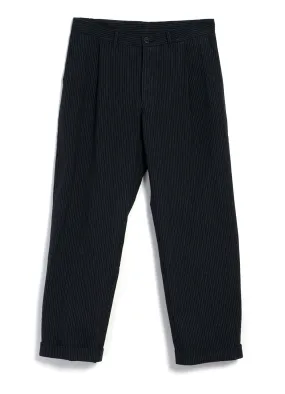 SUNE 28-32-2 | Pleated Wide Cut Trousers | Black Pin