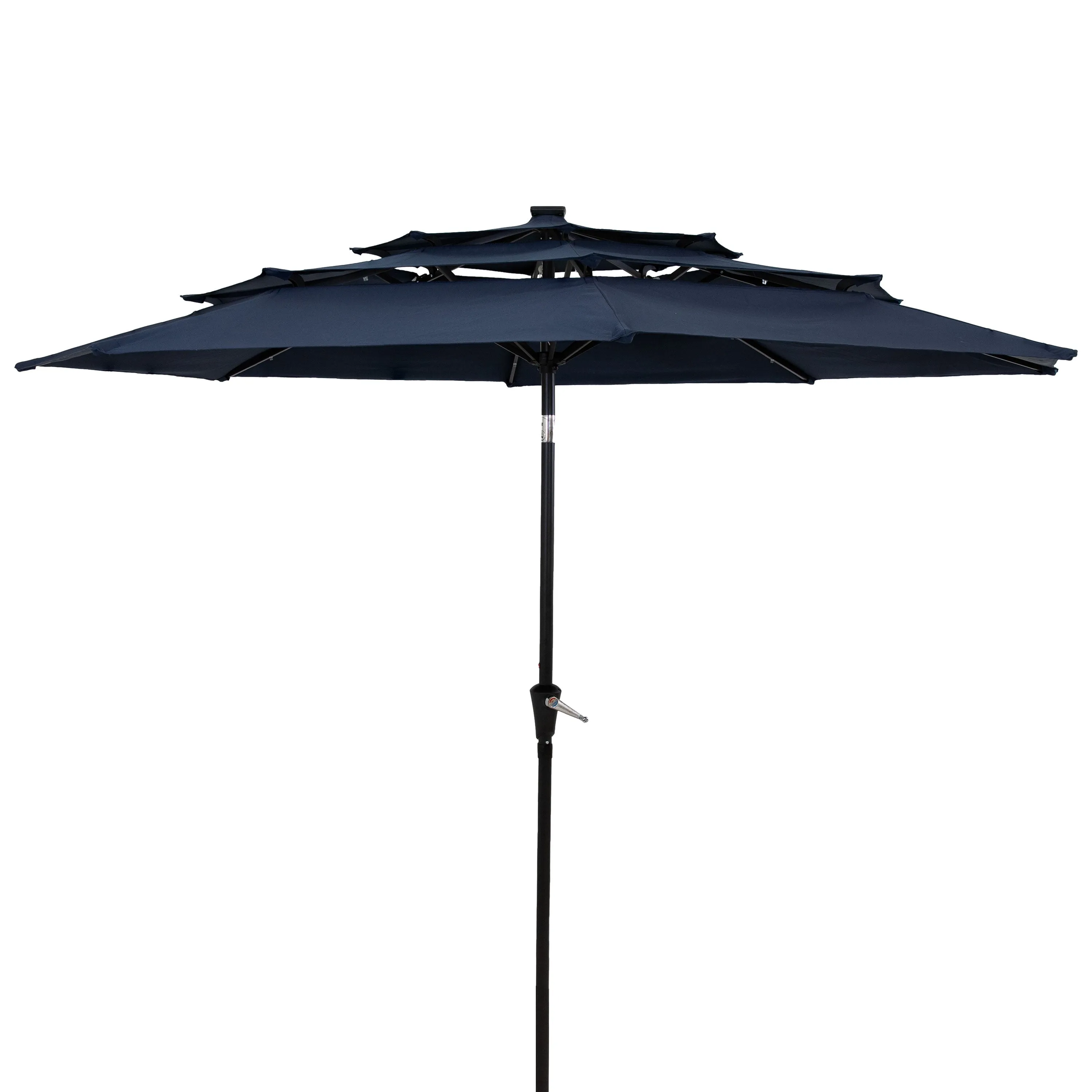 Sunnydaze 10 ft 3-Tier Large Patio Umbrella with Tilt and Crank - Navy