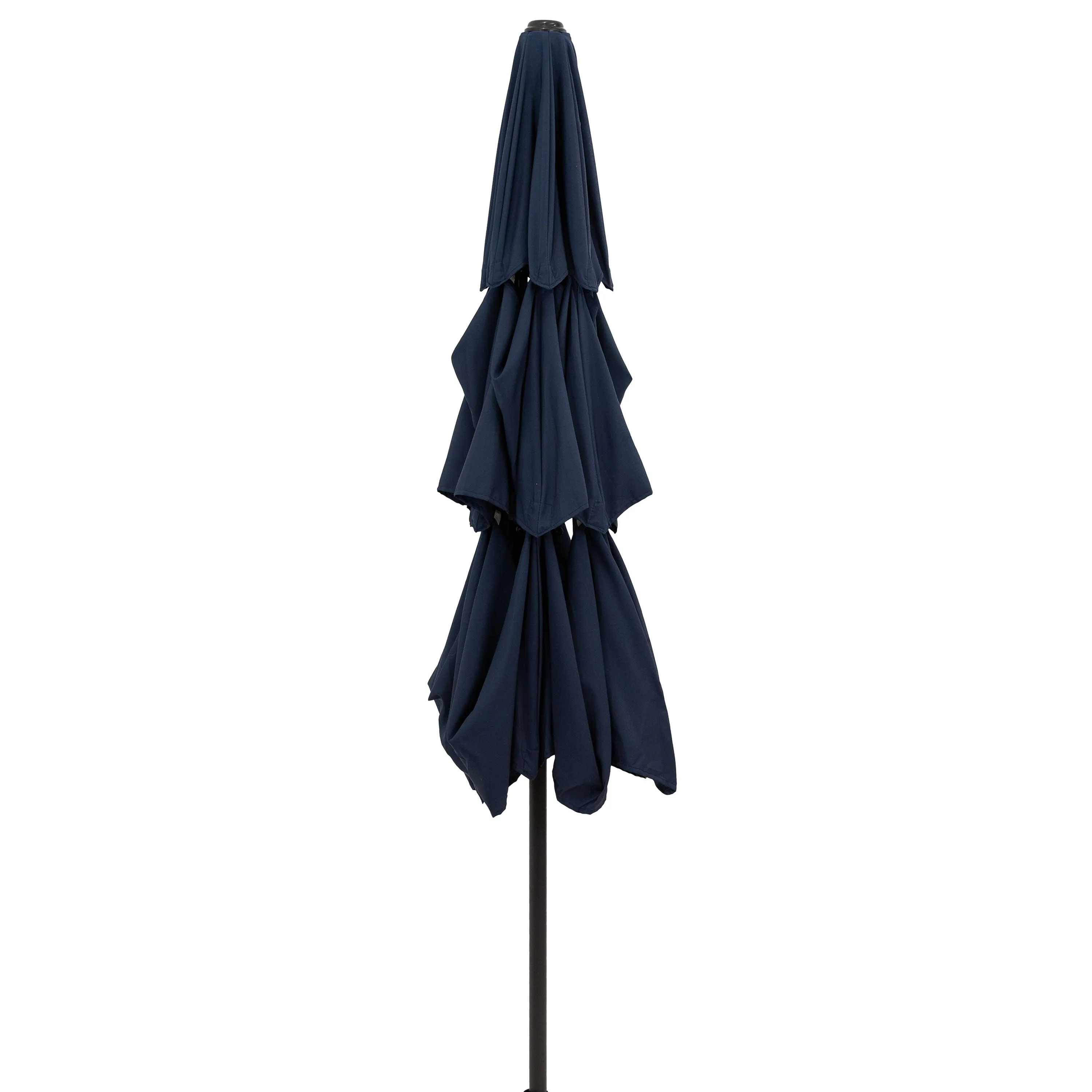 Sunnydaze 10 ft 3-Tier Large Patio Umbrella with Tilt and Crank - Navy