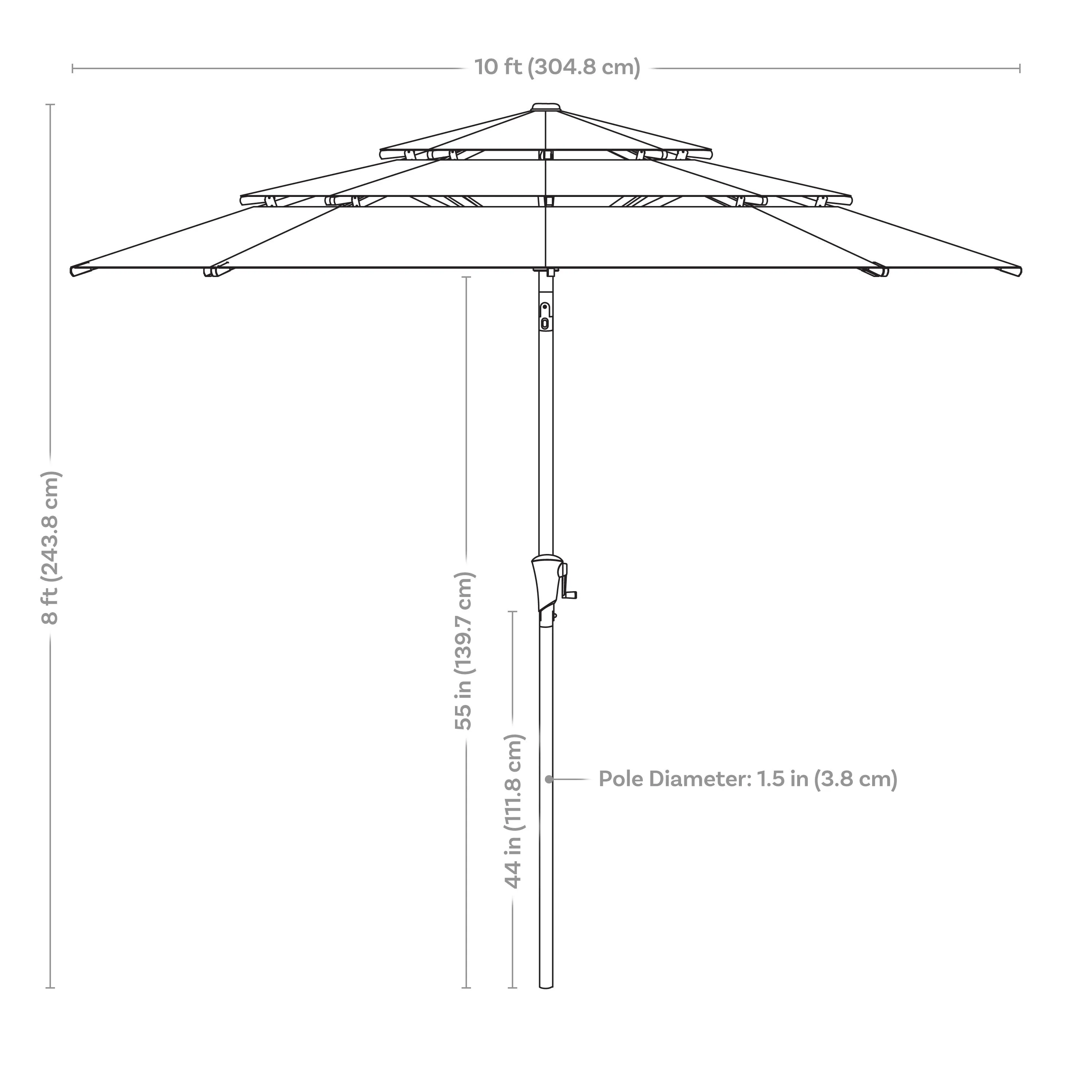 Sunnydaze 10 ft 3-Tier Large Patio Umbrella with Tilt and Crank - Navy