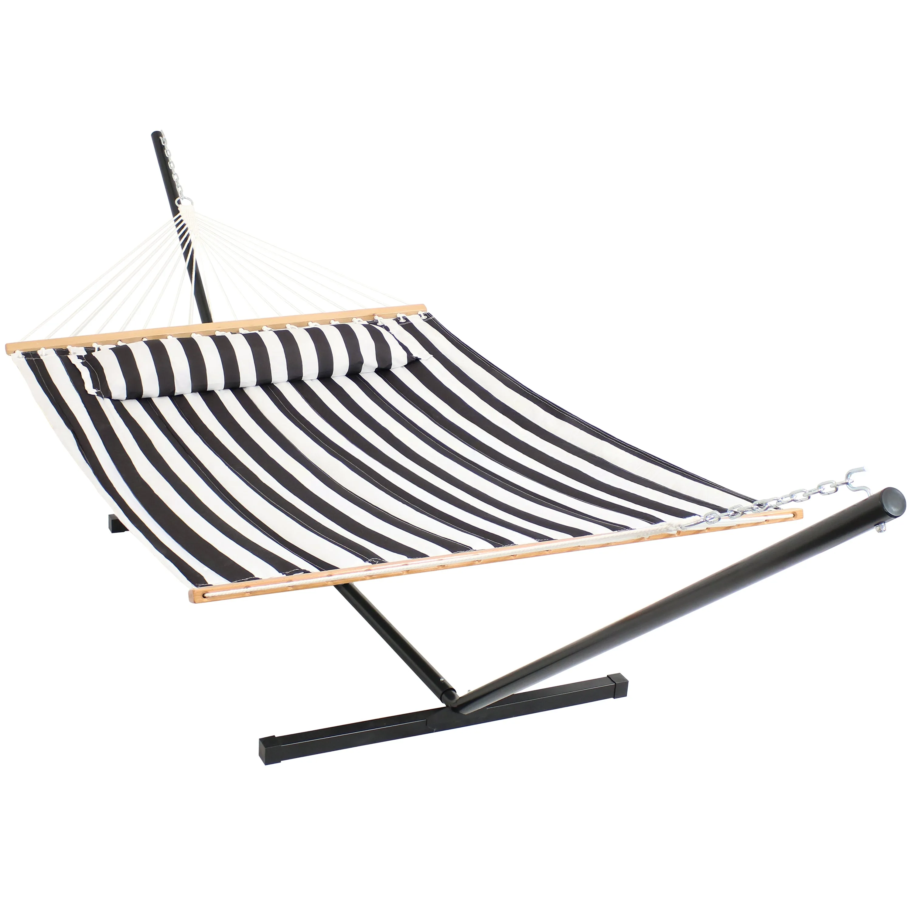 Sunnydaze 2-Person Freestanding Quilted Fabric Hammock with Stand