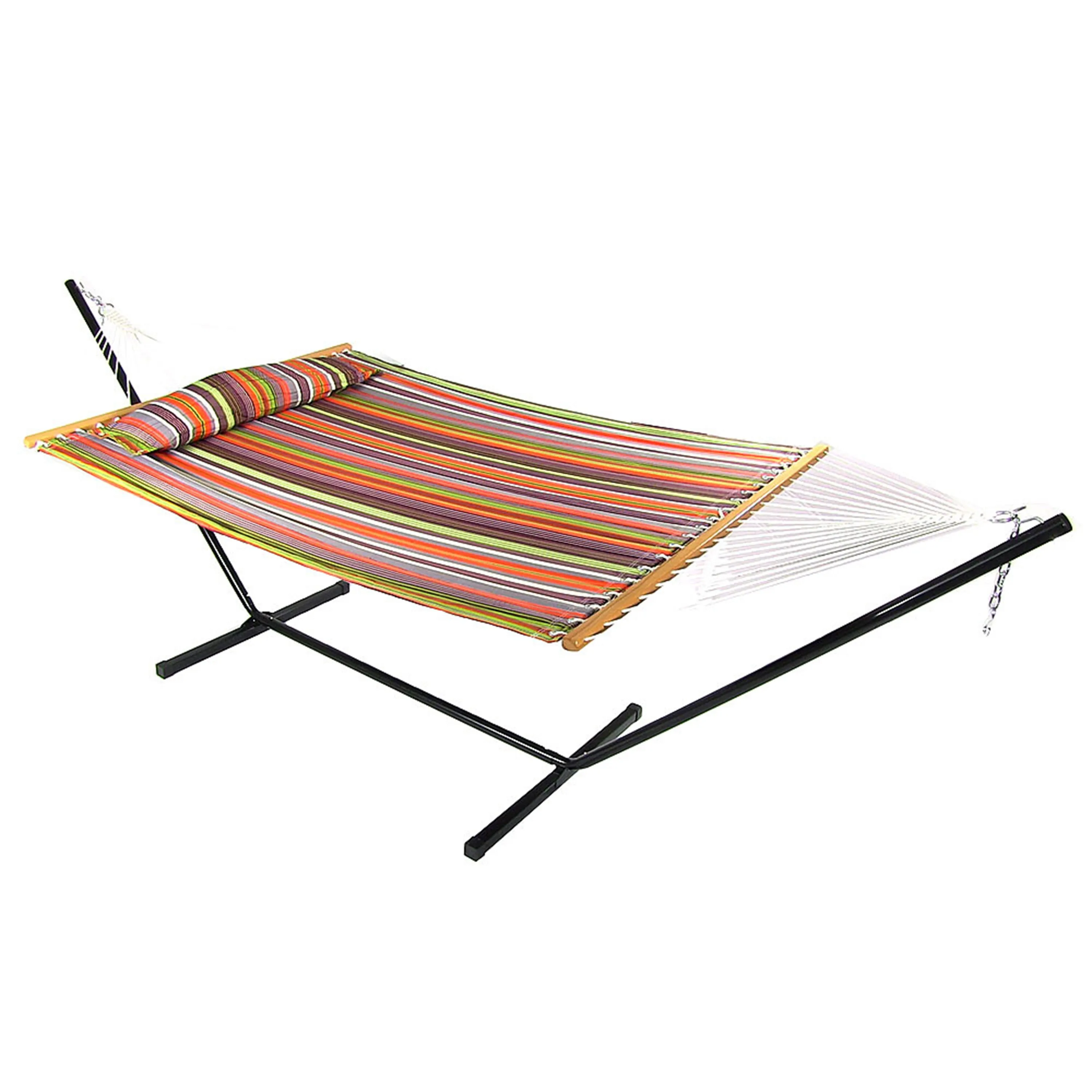 Sunnydaze 2-Person Freestanding Quilted Fabric Hammock with Stand