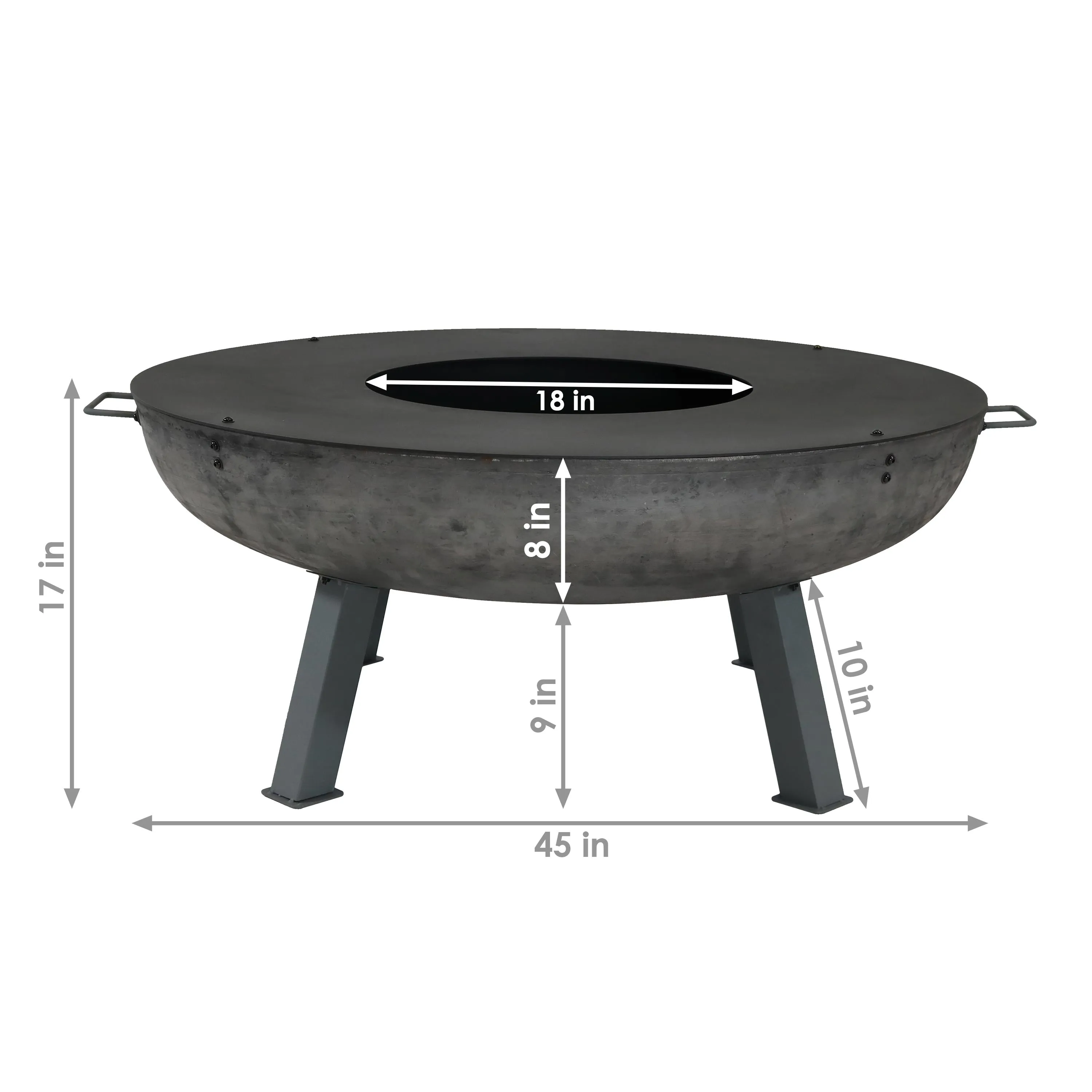 Sunnydaze 40" Cast Iron Fire Pit with Cooking Ledge